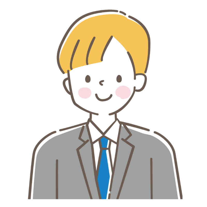 家庭教師のアルバイトを登録すると届く生徒の紹介メールを大学生Aさんが受け取ったメールとしてわかりやすく表現するための男性の大学生のイラスト画像