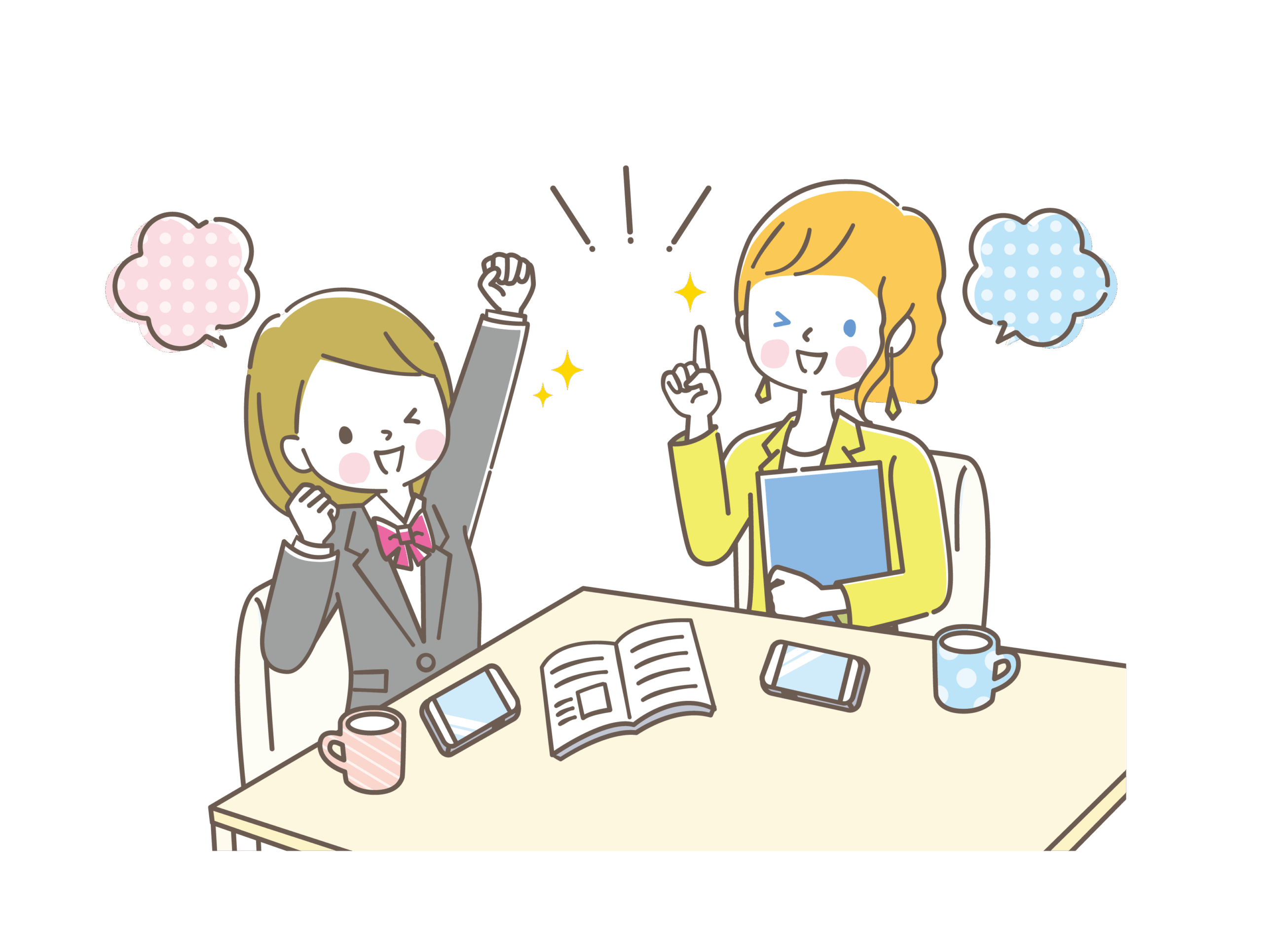 家庭教師のアルバイトをすることで子供が勉強が分かり、明るく前向きになる様子を表しているイラスト画像