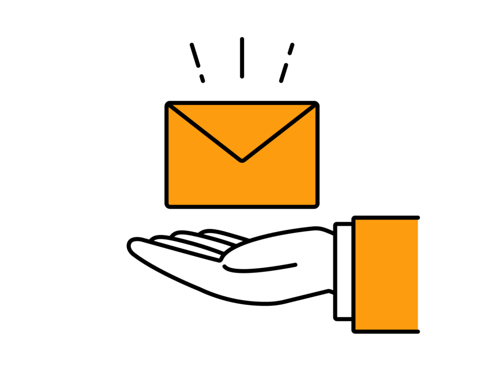 家庭教師のアルバイトに登録するとメールで生徒の紹介がくることを示したイラスト画像